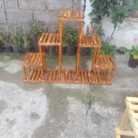 پایه گلدان چوبی