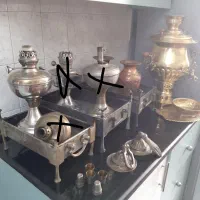 سماور ذغالی منقل برنجی عتیقه ریتون مسی آفتابه لگن|کلکسیون اشیاء عتیقه|تهران, شهران جنوبی|دیوار