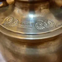 سماور برنز مهر دار همراه قوری و قندان و پارچ برنج|سماور، چای‌ساز، قهوه‌ساز|اردبیل, |دیوار