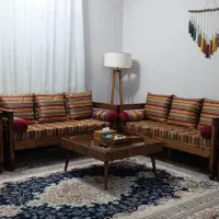 مبل هشت نفره ی چوبی