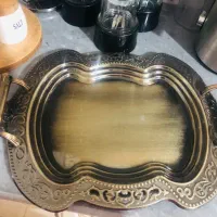 سینی پذیرایی جنس برنج و آهنی نو /تابه رژیمی چدن|ظروف سرو و پذیرایی|الشتر, |دیوار