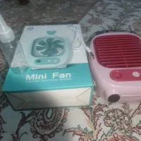 پنکه همراه با مه پاش شارژی بهمراه کابل وظرف اب