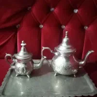 کتری نوربلین وسینی آب نقره قلمکاری بسیارقدیمی|کلکسیون اشیاء عتیقه|نیشابور, فردوسی جنوبی|دیوار