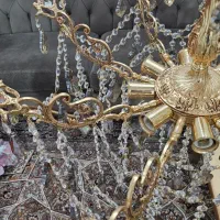 فروش لوستر کریستال برنجی ۸ شاخه بدون تغییر رنگ|لوستر و چراغ آویز|آبادان, |دیوار