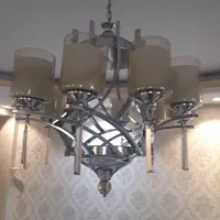 لوستر لهستانی ده شاخه با دیوارکوب در حد نو