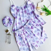 تاپ شرتک ساتن و لباس کمی بلند تر همراه با اسکرانچی|لباس|بندرعباس, |دیوار