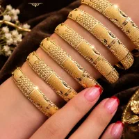 النگوهای کپی طلای طلاروس خودرنگ طرح شکیلا باضمانت