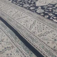جفت فرش دو عدد ۹ متری کرم سرمه ای رنگ روز