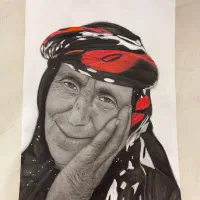 نقاشی چهره سیاه قلم|تابلو، نقاشی، عکس|اصفهان, دارک|دیوار