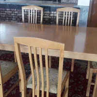 غذا خوری چوبی شش نفره با میز 8 نفره|میز و صندلی غذاخوری|مرند, |دیوار