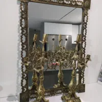 آینه شعمدان برنز|کلکسیون اشیاء عتیقه|پردیس, فاز ۸|دیوار