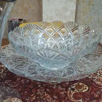 کاسه بشقاب بزرگ کریستال قدیمی