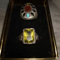 انگشتر نقره چند نگین و الکساندریت