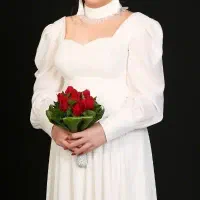 پیرهن حریر سفید