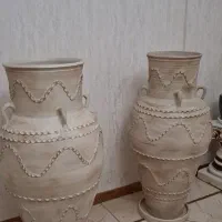 گلدان و آباژورهای سفالی دستساز