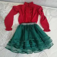 بلوز دامن یلدایی کودک 7،8 سال
