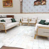 مبلمان* مبل دسته چوبی ۸نفره * بارسلون