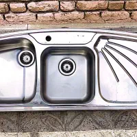 سینک ظرفشویی دو لگنه توکار لگن سمت چپ