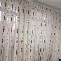 دوعدد پرده حریر دوخته شده