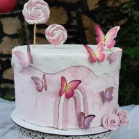 ماکت کیک و ریسه بادکنک دخترونه