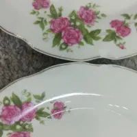 ست بشقاب گل سرخی|ظروف سرو و پذیرایی|اندیشه, شهرک کوثر|دیوار