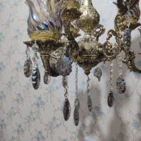 لوستر سه شاخه برنجی نو و۶شعله تمیز|لوستر و چراغ آویز|مشهد, هنرور|دیوار