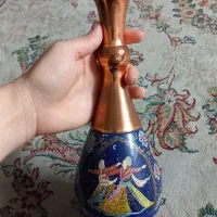 گلدان مسی بزرگ ۳۰ سانتی قدیمی و امضا دار