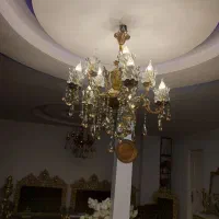 میز کنسول برنزی لوستر گلدان ساعت میز تی وی|لوستر و چراغ آویز|تهران, یافت آباد جنوبی|دیوار
