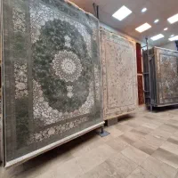 فرش ۱۲ متری ۱۲۰۰ شانه کرم سبز پالت جدید نگارین