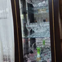 فروش بوفه چوبی همراه با تمامی ظروف داخلش|بوفه، ویترین، کنسول|ماکو, |دیوار