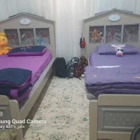 دو عدد تخت دخترانه پاپیونی|تخت و سرویس خواب|جیرفت, |دیوار