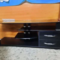 میز تی وی شیشه ای و چوبی