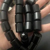 تسبیح سندلوس سیاه شرابی کهنه،تراش کپسول درشت آنتیک