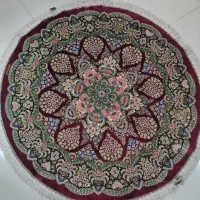 فرش دستباف تمام ابریشم طبیعی دایره قطر 1.5