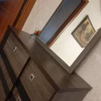 تخت دونفره بهمراه پاتختی و دراور و آیینه|تخت و سرویس خواب|تهران, شهرک چیتگر|دیوار