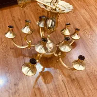 لوستر آبکاری رنگ ثابت ۵ شاخه ۱۰ شعله|لوستر و چراغ آویز|تهران, مهران (سیدخندان)|دیوار