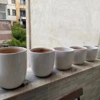 گلدان سرامیکی سفید فروش فوری