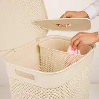 سبد رخت چرک لیمون رنگ کاراملی وانیلی