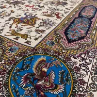 2 فرش 6 متری شاهکار مشهد ابریشم طبیعی 1500 شانه