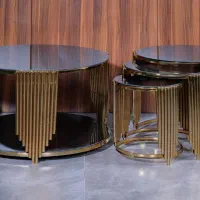 میز جلومبلی و عسلی فلزی طرح سنگ|مبلمان خانگی و میز عسلی|همدان, |دیوار