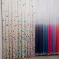 حراج حریر اتاق خوابی. طرح پروانه. مناسب اتاق خواب|پرده، رانر، رومیزی|مشهد, ایثار|دیوار