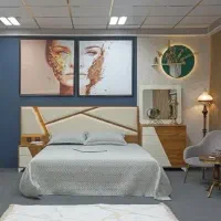 تختخواب دونفره سرویس خواب با کلید و پریز و نورمخفی