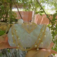 کیف کلاچ مجلسی با پارچه وقاب وارداتی
