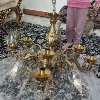 لوستر 8  شاخه برنز|لوستر و چراغ آویز|دورود, |دیوار