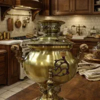 سماور شکمی ذغالی 6 لیتر پاکان