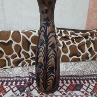 گلدان سفالی رنگ قهو ای رنگ|گل مصنوعی|قم, آزادگان|دیوار