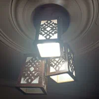 لوستر چوبی ۳ شاخه|لوستر و چراغ آویز|مهاباد (آذربایجان غربی), |دیوار