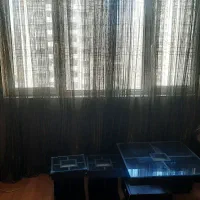 پرده حریر قهوه ای کرم