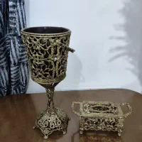 جا دستمال و سطل اشغال جنس تمام برنج