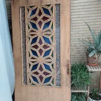 درب چوبی قدیمی شیشه هاآلمانی